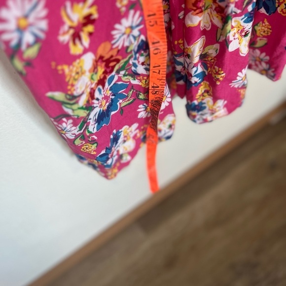 Koret pink floral Button-down Large summer dress size - Picture 9 of 10